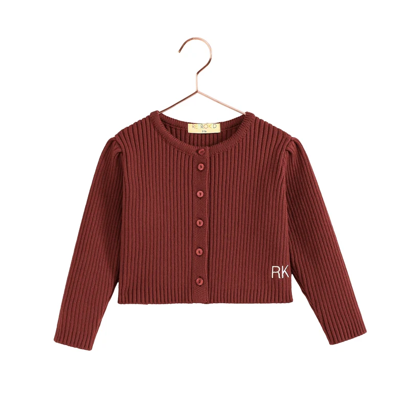 RETRO KID BURGUNDY CARDIGAN 3-4