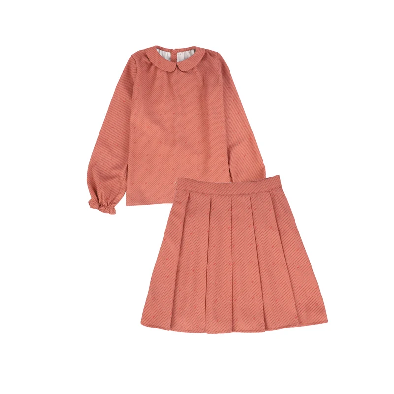 BACE COLLECTION MAUVE STRIPED LOGO BLOUSE SET [FINAL SALE] 12 / 7