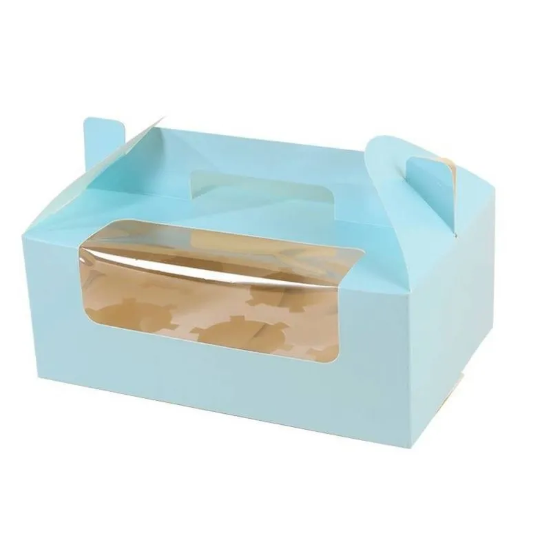 100pcs 2/4/6 Caixa De Muffins De Mousse, Caixa De Bolo Portátil, Torta De Ovo