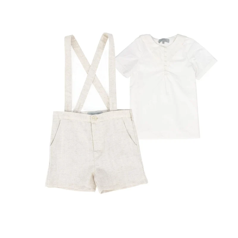 BACE COLLECTION BEIGE LINEN HERRINGBONE SET [FINAL SALE] 6 / 3