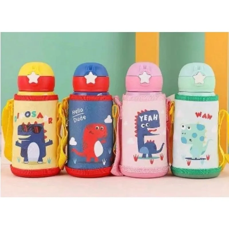 Garrafa térmica escolar infantil com bolsinha térmica 500ml + Bolsinha.