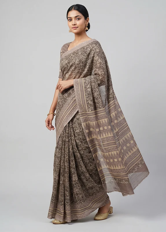 Maroon Modal Silk Saree Without Blouse Piece One Size