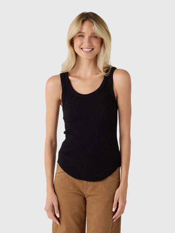 Enza Costa Women's Pointelle Knit Tank M / BLACK