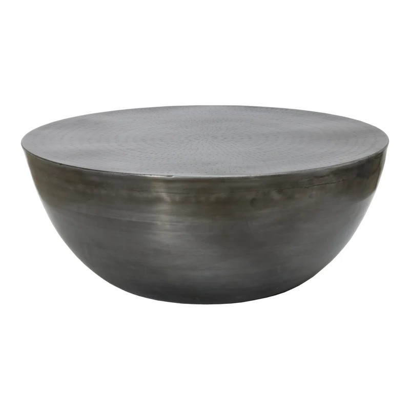 Moe's Home Collection - Conga Coffee Table Antique Zinc - OT-1002-54 Silver / 38" X 38" X 34"