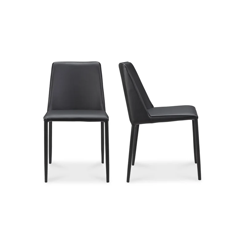 Moe's Home Collection - Nora Dining Chair Black Vegan Leather-Set Of Two - YM-1004-29 Black / 54" X 24.5" X 17"