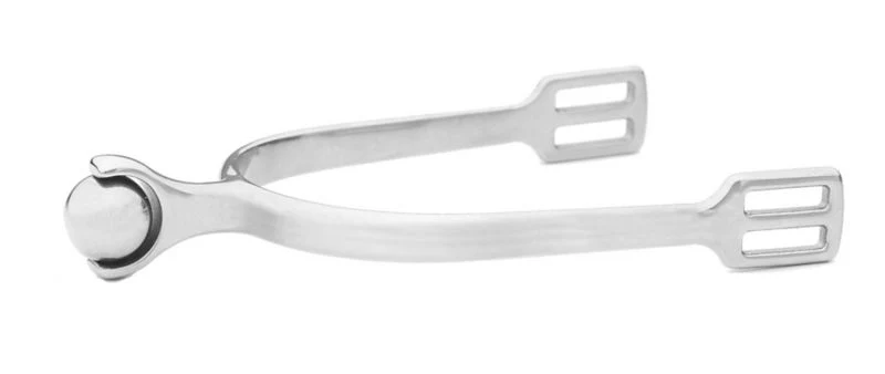 Centaur Ss Roller Ball Spur - Long NeckBk/Wh Stainless Steel