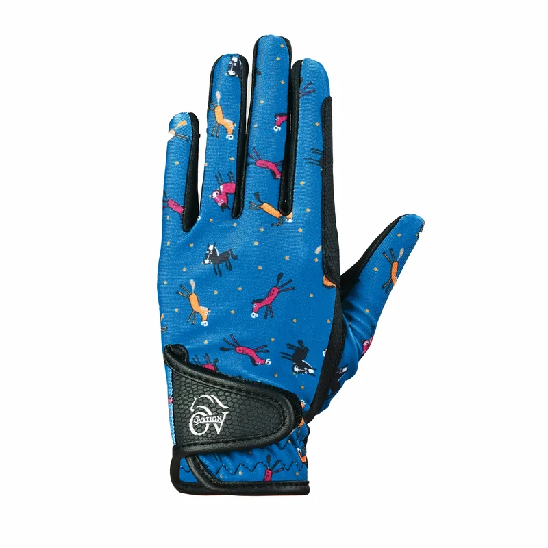 Ovation Kids PerformerZ Gloves Pony Print Blue / Toddler Large (4)