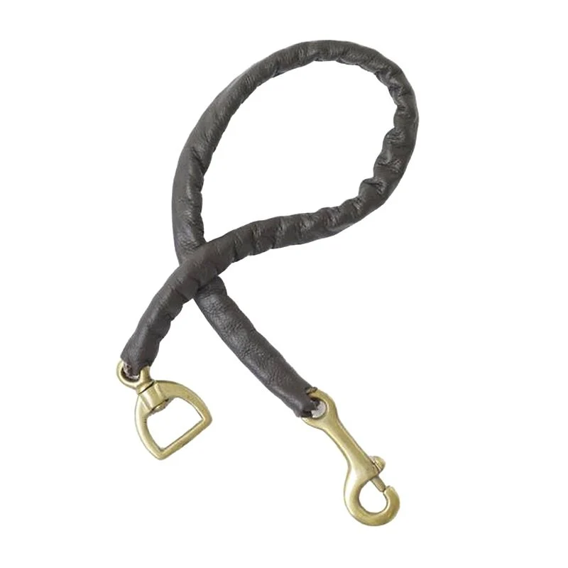 Centaur Leather Covered Stud Chain 30in Brown / Universal