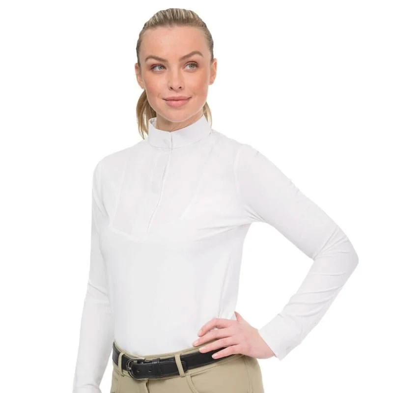 Ovation Ladies Performance LS Shirt White/Grey / Medium