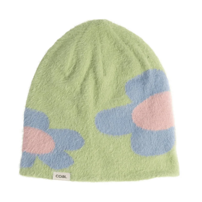 Coal Pearl Skull Adult Beanie Periwinkle Floral / One Size