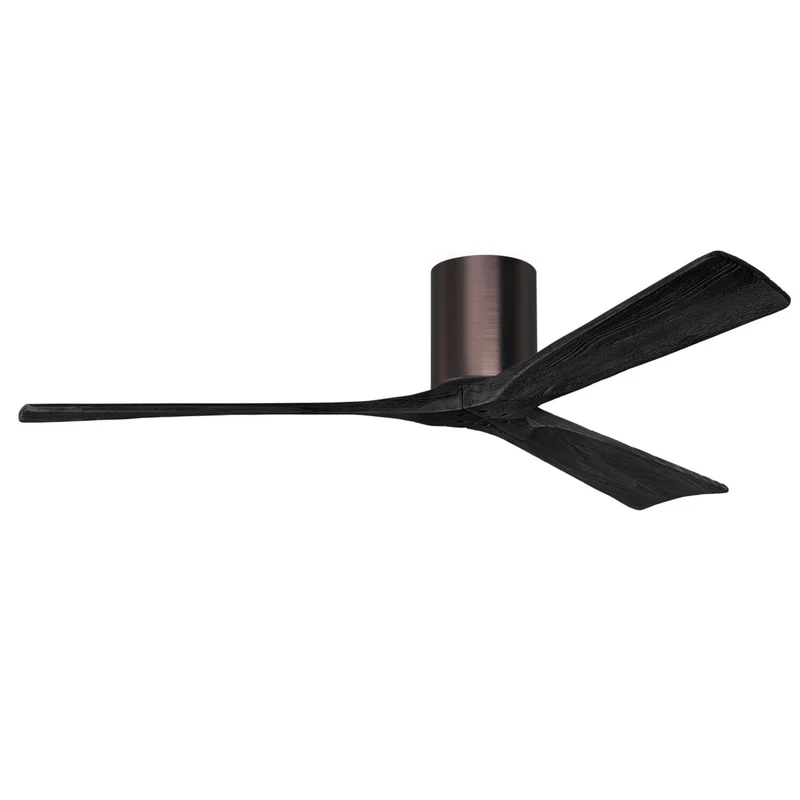 Matthews Irene 3H Indoor Hugger Ceiling Fan DC Brushed Bronze / Matte Black / 60 in