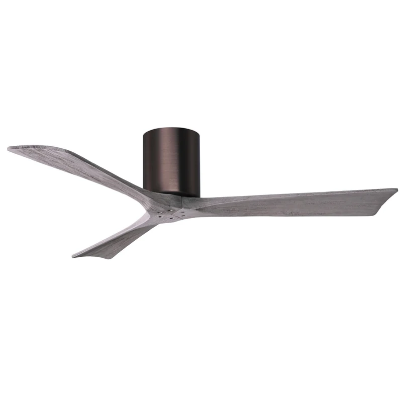 Matthews Irene 3H Indoor Hugger Ceiling Fan DC Brushed Bronze / Barn Wood Tone / 52 in