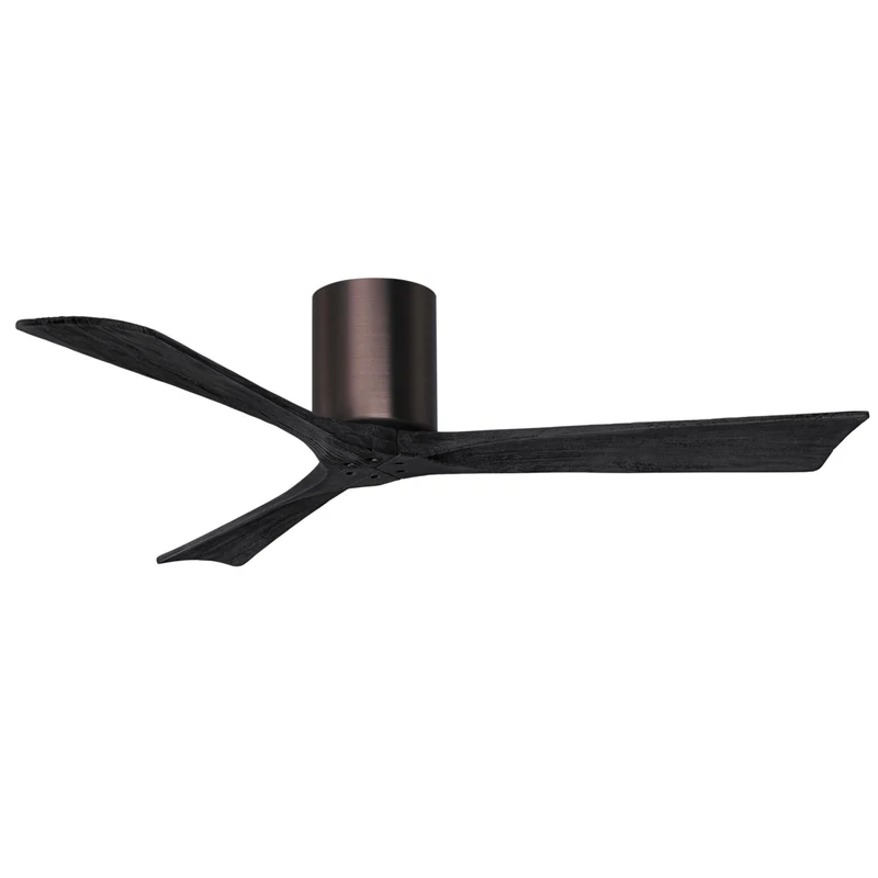 Matthews Irene 3H Indoor Hugger Ceiling Fan DC Brushed Bronze / Matte Black / 52 in