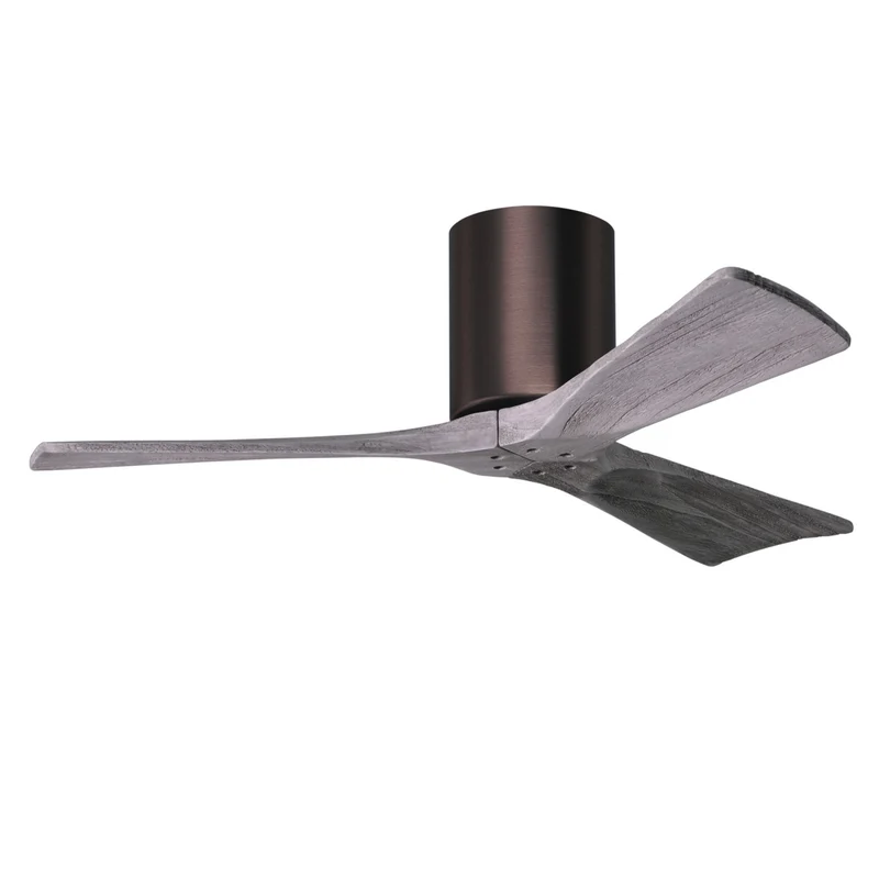 Matthews Irene 3H Indoor Hugger Ceiling Fan DC Brushed Bronze / Barn Wood Tone / 42 in