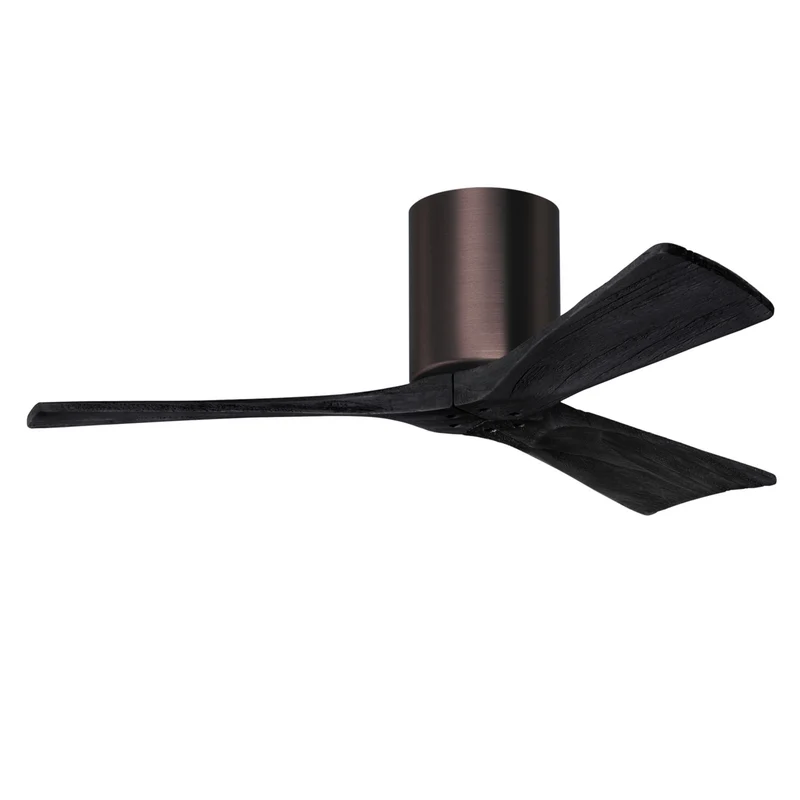 Matthews Irene 3H Indoor Hugger Ceiling Fan DC Brushed Bronze / Matte Black / 42 in