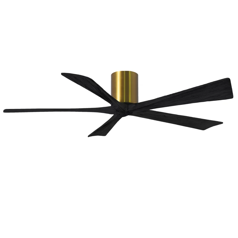 Matthews Irene 5H 60 in 5-Blade Indoor Hugger Ceiling Fan DC Brushed Brass / Matte Black