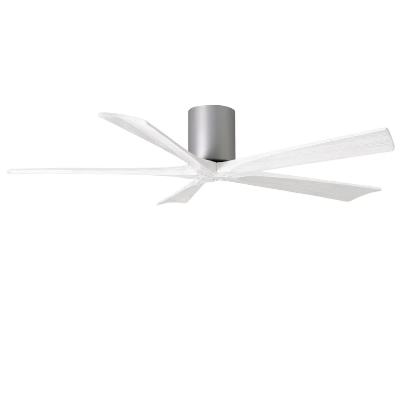 Matthews Irene 5H 60 in 5-Blade Indoor Hugger Ceiling Fan DC Brushed Nickel / Matte White