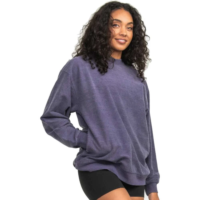 Women's Washed Fleece Sweatshirt MULBERRY WINE / SM