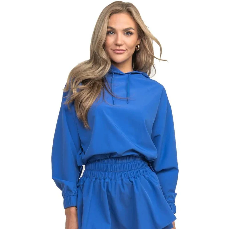 Southern Shirt Women's Hybrid Cropped Hoodie DAZZLING BLUE / SM