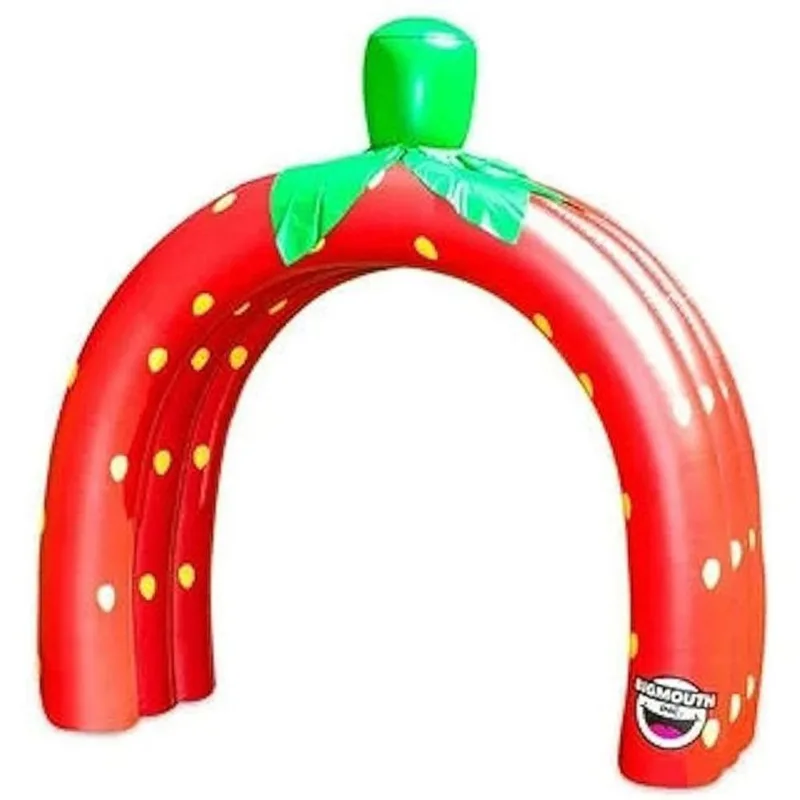 Vivere BigMouth Inftatable Strawberry Tunnel Sprinkler Triple Arch