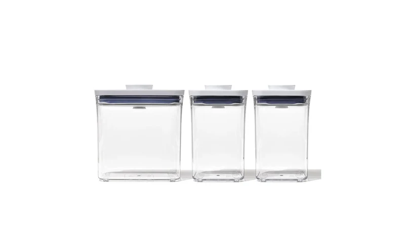 Plastic Food Storage Container Set - 3 Pieces Open Box