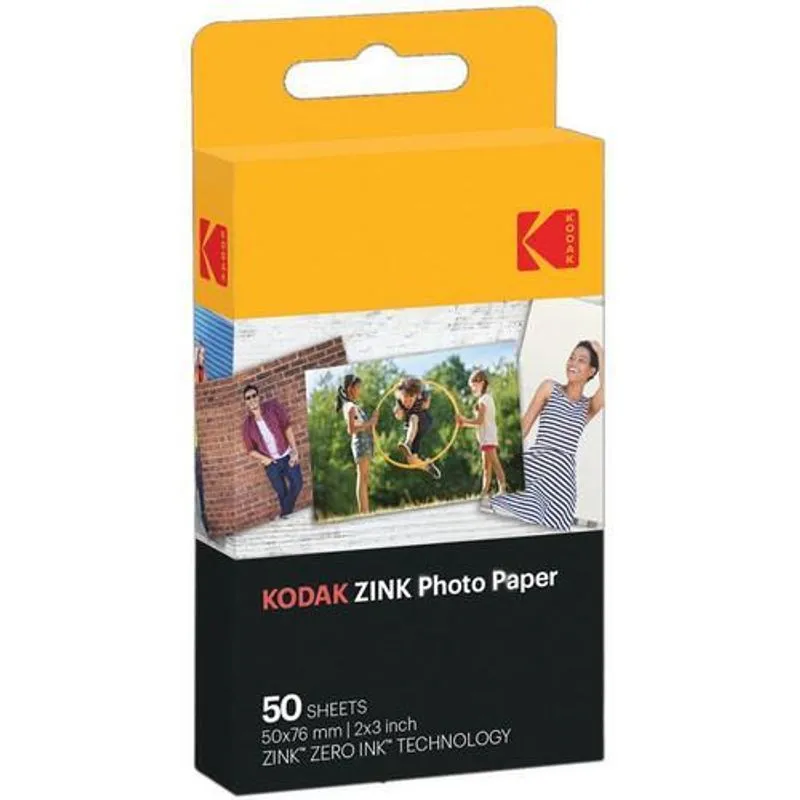 Papel Fotográfico Kodak 2 X 3 Zink Photo Paper (50 Folhas)