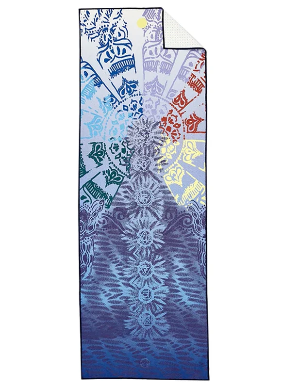 Manduka Yogitoes® Yoga Mat Towel, 71" Chakra Print Blue