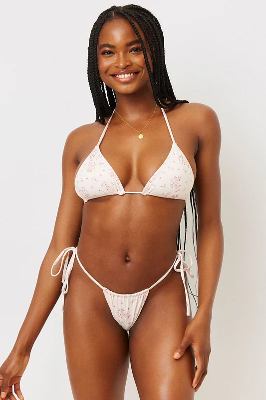 Tia Floral Triangle Bikini Top - Sweet Rose Sweet Rose / L