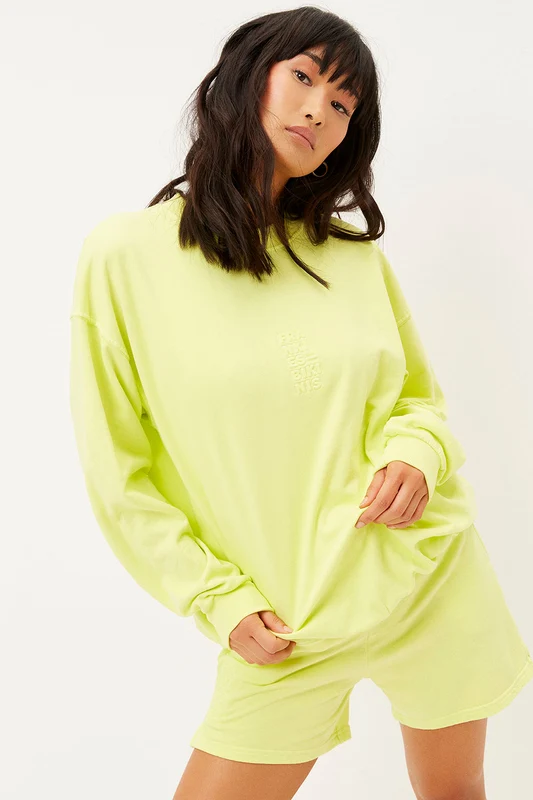 Bennie Oversized Crewneck Sweatshirt - Lemonade Lemonade / OS