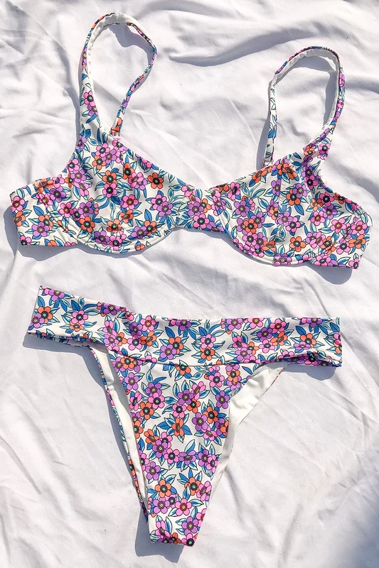 Anna Underwire Floral Bikini Top - Flower Farm Flower Farm / XXL