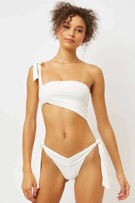 Bella Bandeau Bikini Top - White White / S