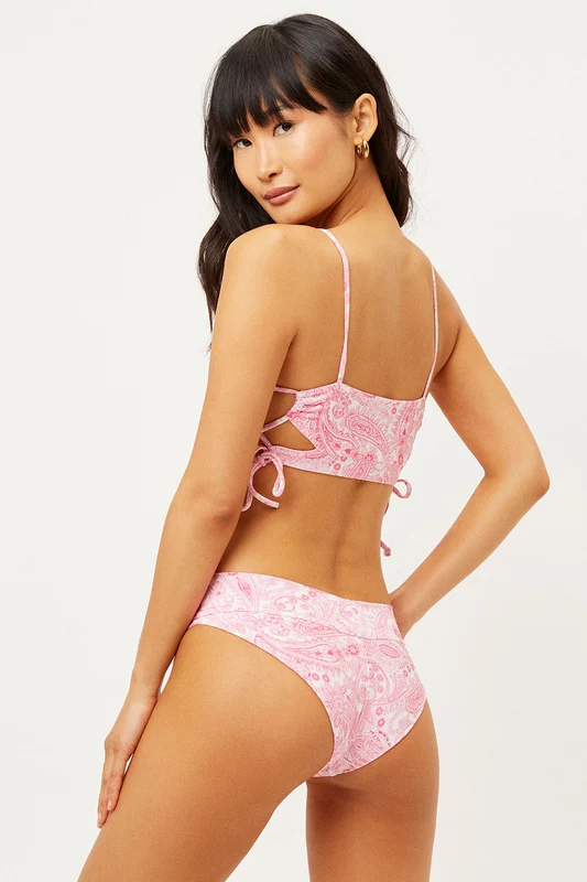 Gavin Cheeky Bikini Bottom - Pink Paisley Pink Paisley / XXL
