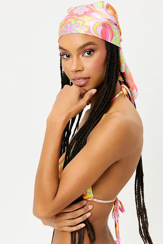 Heidi Satin Head Scarf - Far Out Far Out / OS