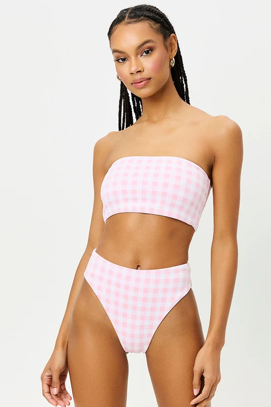 Jenna Bandeau Bikini Top - Pink Picnic Pink Picnic / XL