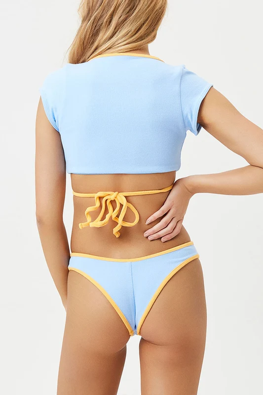 Katarina Terry Cheeky Bikini Bottom - Bluebird Bluebird / XS