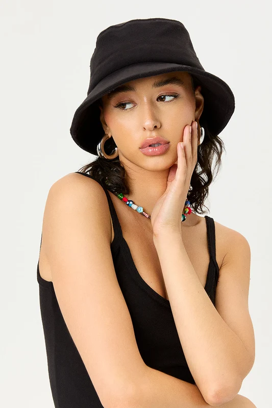 Jax Terry Bucket Hat - Black Black / XS/S