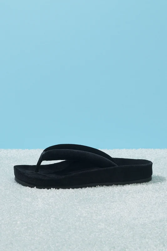 Puffer Padded Flip Flop - Black Black / 5 / 36