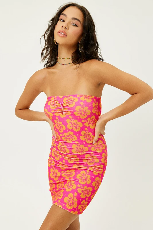Palmer Terry Strapless Tube Dress - Hibiscus Honey Hibiscus Honey / L