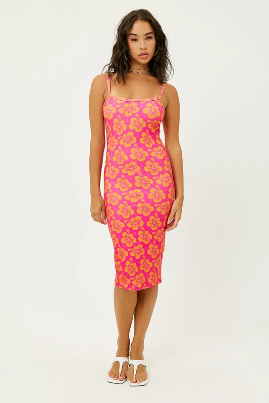 Quinn Terry Floral Dress - Hibiscus Honey Hibiscus Honey / S