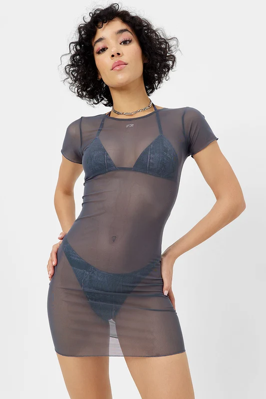 Lauryn Mesh Mini Dress - Galaxy Galaxy / L
