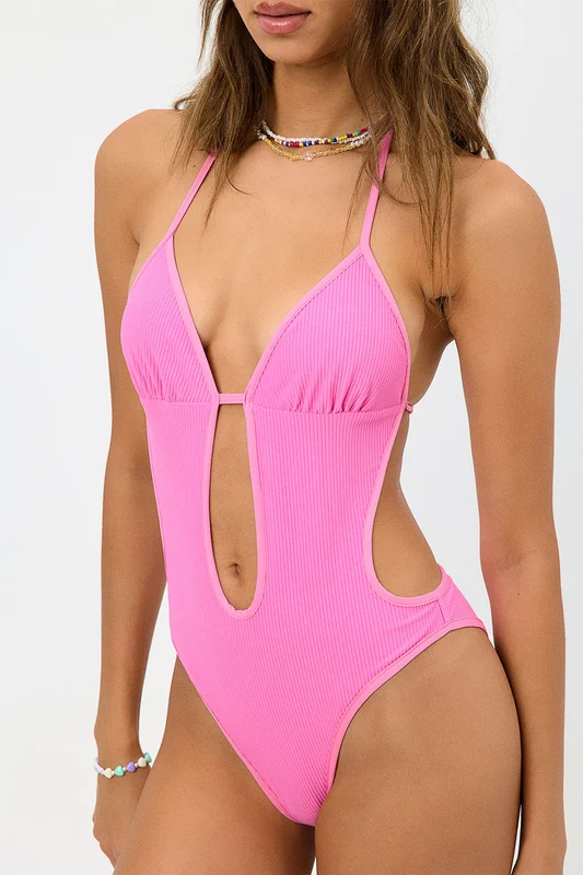 Amanda Ribbed One Piece Swimsuit - Cherub Cherub / M