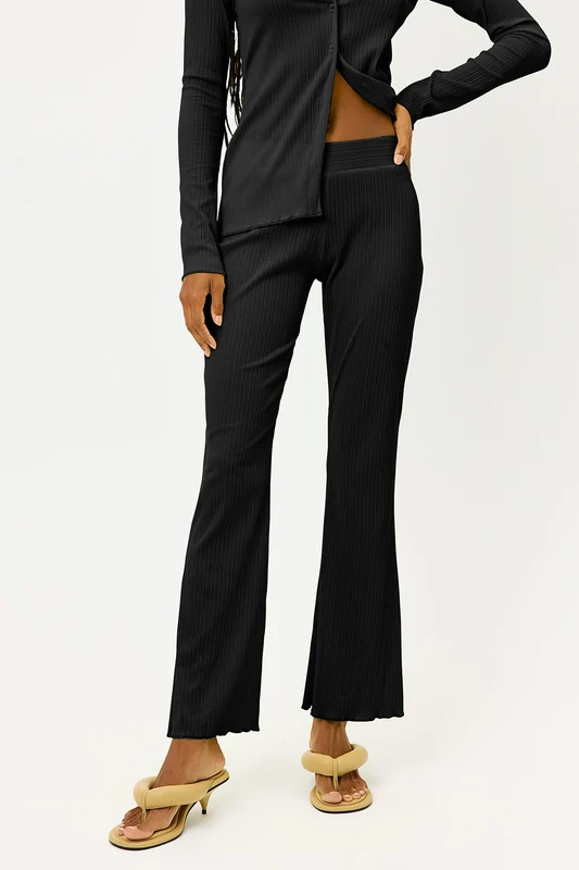 Joey Plissé Pants - Black Black / XS