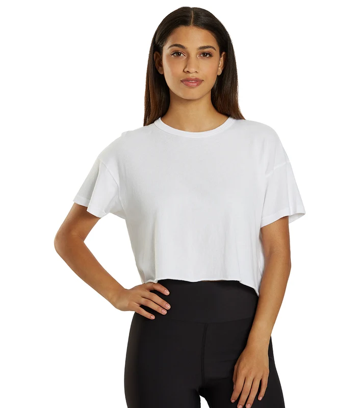 Year of Ours YOS Cropped Tee White / M