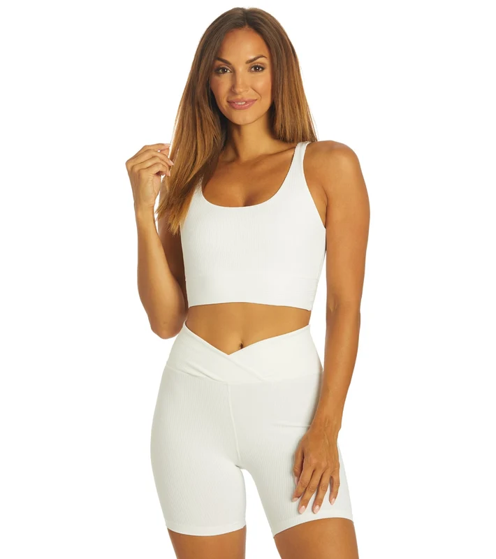Year of Ours Ribbed Gym Bra White / S