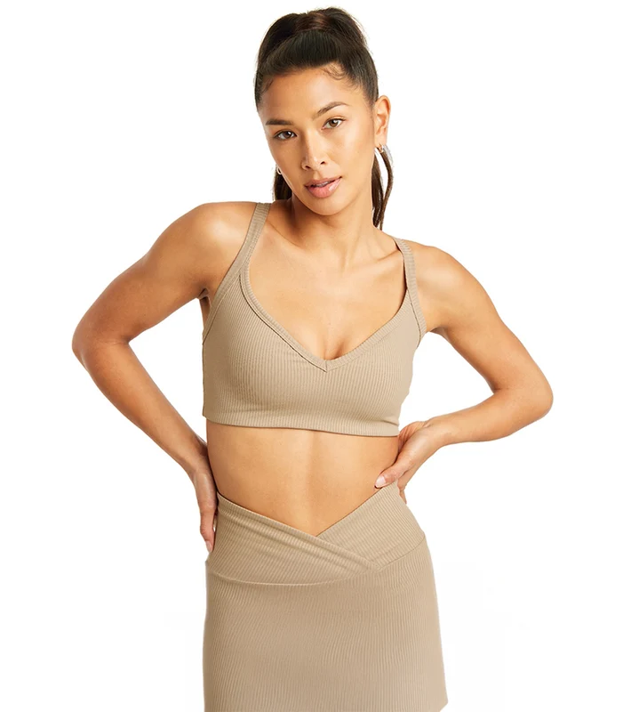 Year of Ours Ribbed Curve Bra Caribou / L