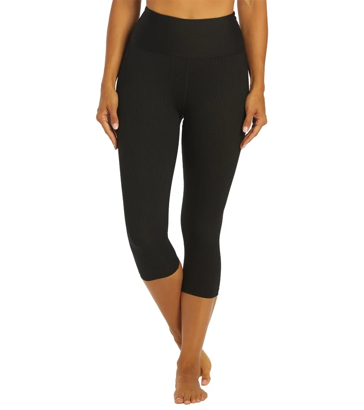 Year of Ours Ribbed Capri Leggings Black / M