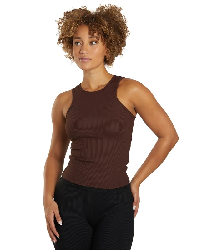Year of Ours Ribbed Muscle Crop Dark Oak / L