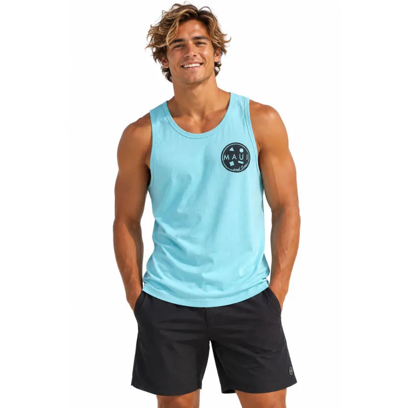 Polo Playa Maui and Sons Hombre Manga Cero - Turquesa
