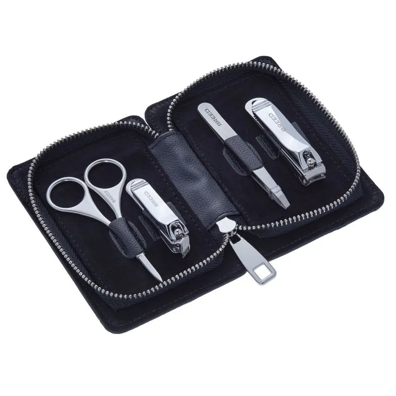 Kit De Cuidados Breed Turbo 4 Peças Em Aço Cirúrgico Com Estojo