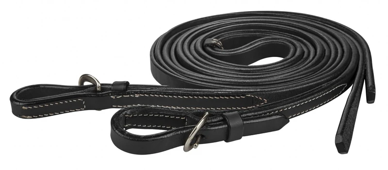 Tabelo Split Reins Buckle Ends Black / 7.5'